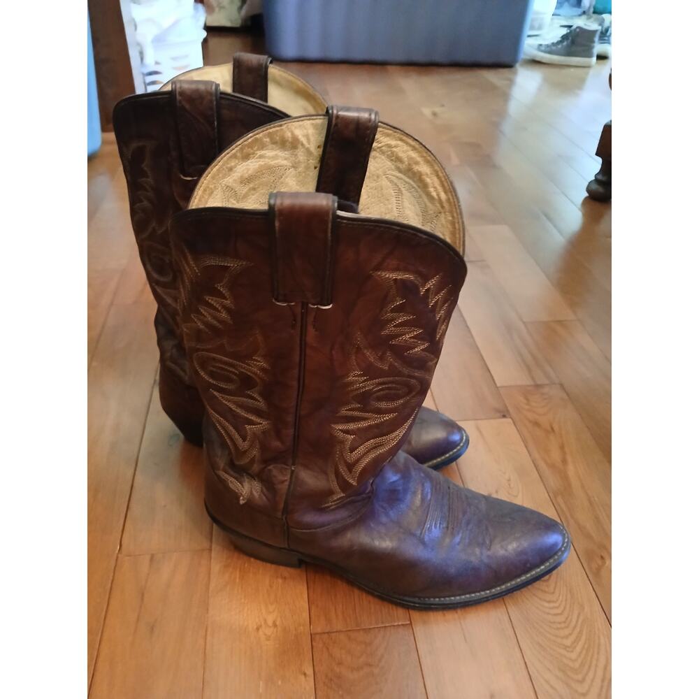 Justin BOOTS Mens Marbled Deerlite 1564 Brown Cowboy Western Boot Pullon Sz 12EE